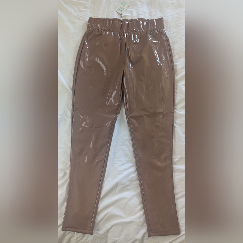 Patent leather leggings